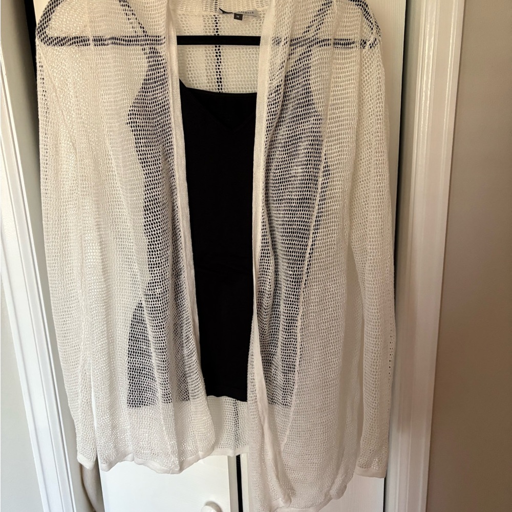 Garbarini Elegant White Open-Front knit Sweater